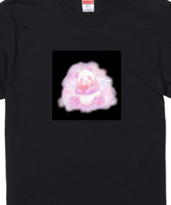 ピンクパンダTシャツ　黒