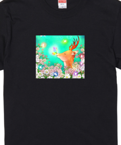 鹿Tシャツ　黒